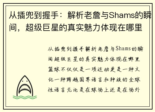 从插兜到握手：解析老詹与Shams的瞬间，超级巨星的真实魅力体现在哪里？