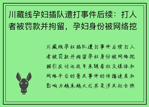 川藏线孕妇插队遭打事件后续：打人者被罚款并拘留，孕妇身份被网络挖掘引发讨论